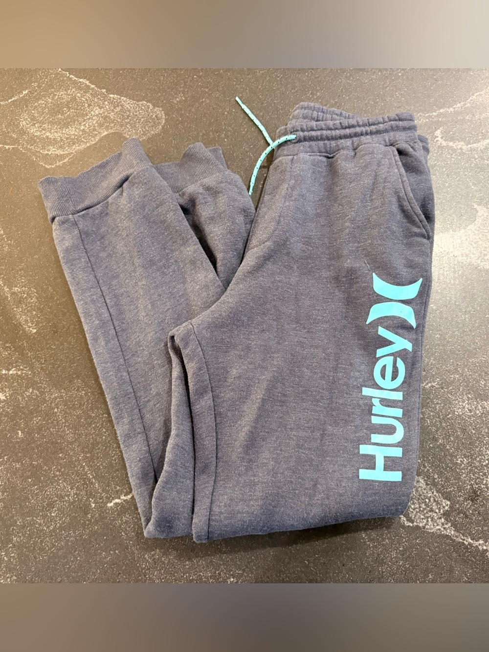Hurley Kids Navy Sweatpants with Teal Logo